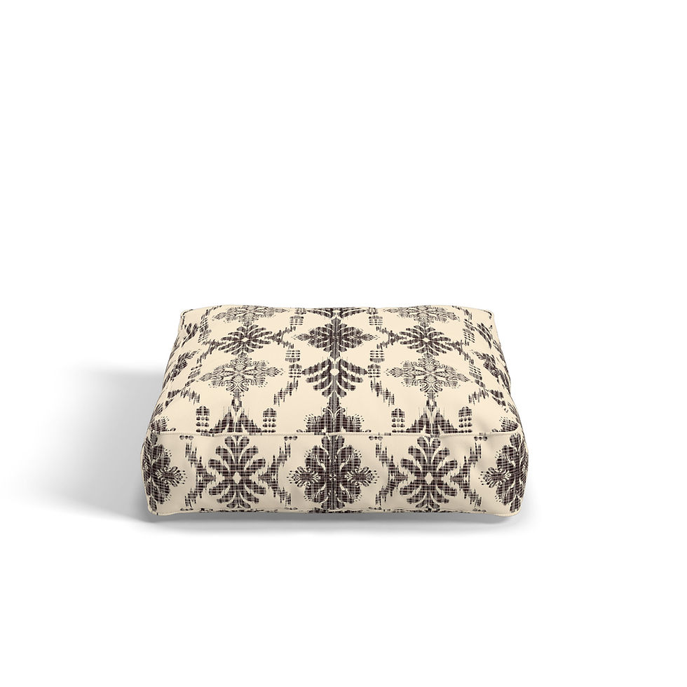 Thumbnail: Efes Upholstery Chenille Fabric Digital Print Square Floor Cushion Cover