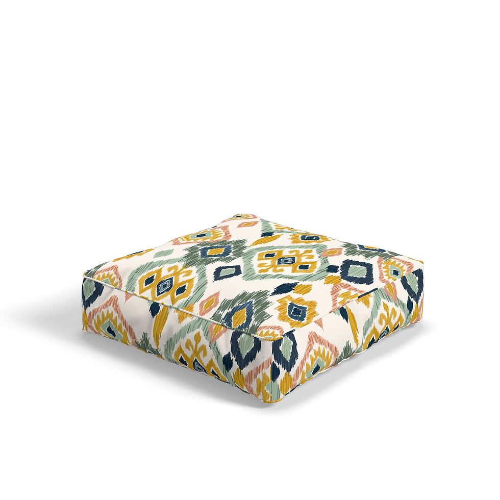 Thumbnail: Etnik Upholstery Chenille Fabric Digital Print Square Floor Cushion Cover