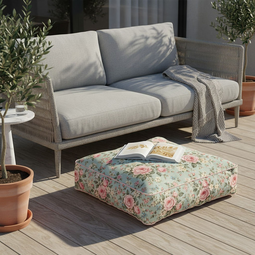 Thumbnail: Tapestry Patterned Chenille Upholstery Fabric Digital Print Square Floor Cushion