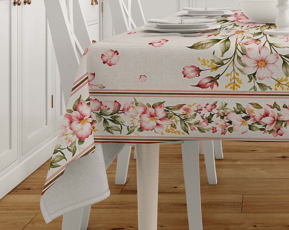 Thumbnail: Rose and Vine Pattern Honeycomb Fabric Rectangular Tablecloth