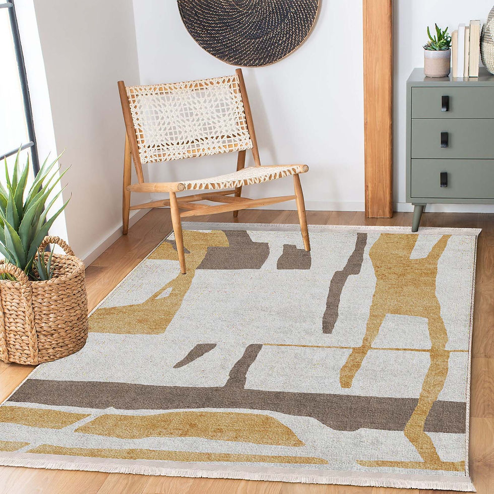 Modern Soyut Desen Dikdörtgen Salon Oturma Odası Halısı