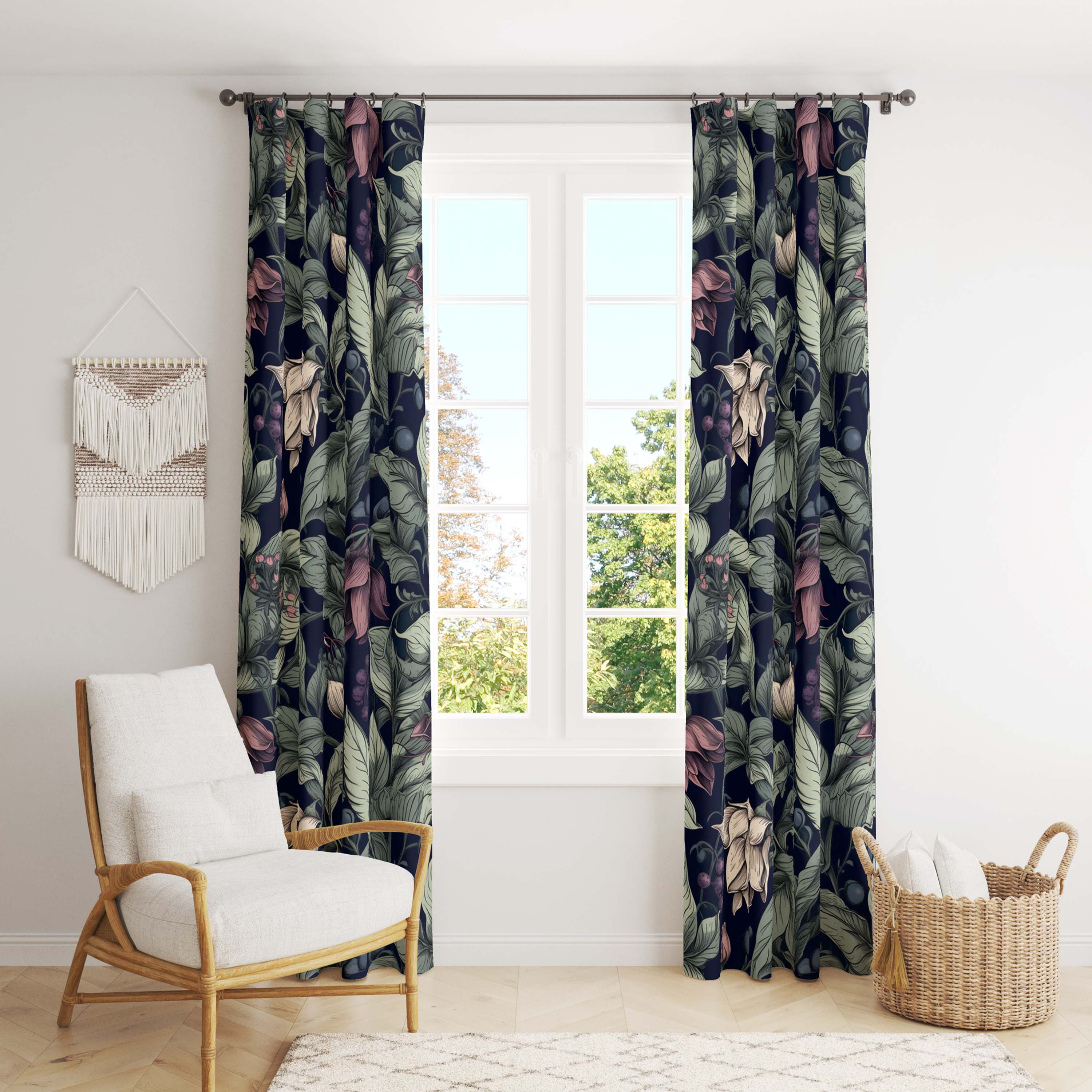 Digital Print Tropical Pattern Backdrop Curtain