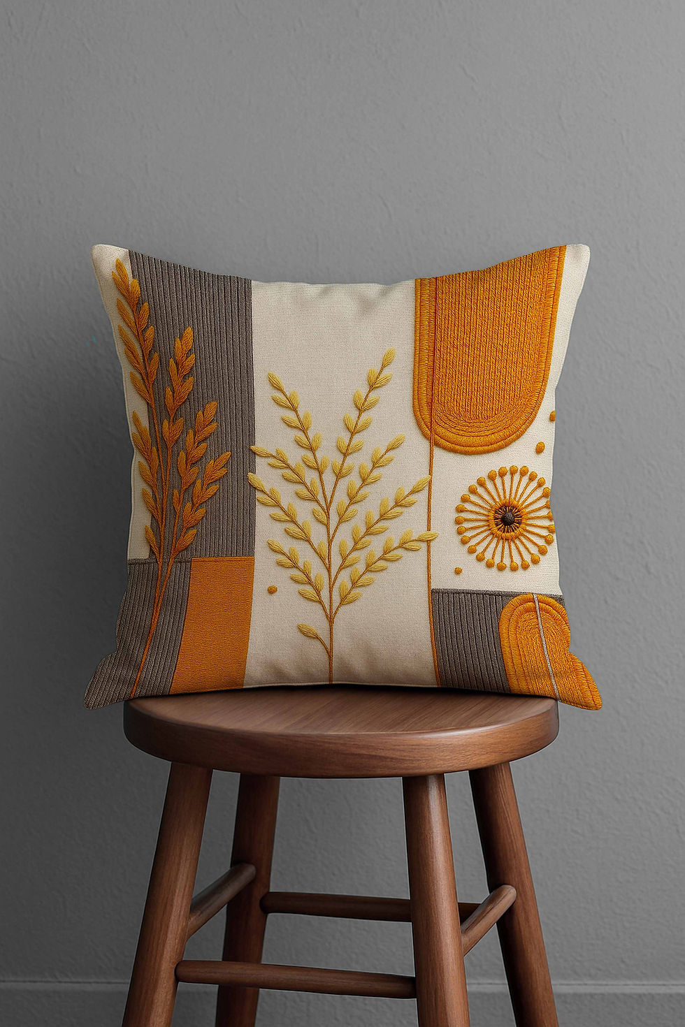 Thumbnail: Digital Print Embroidery Pattern Square Cushion Pillow Case