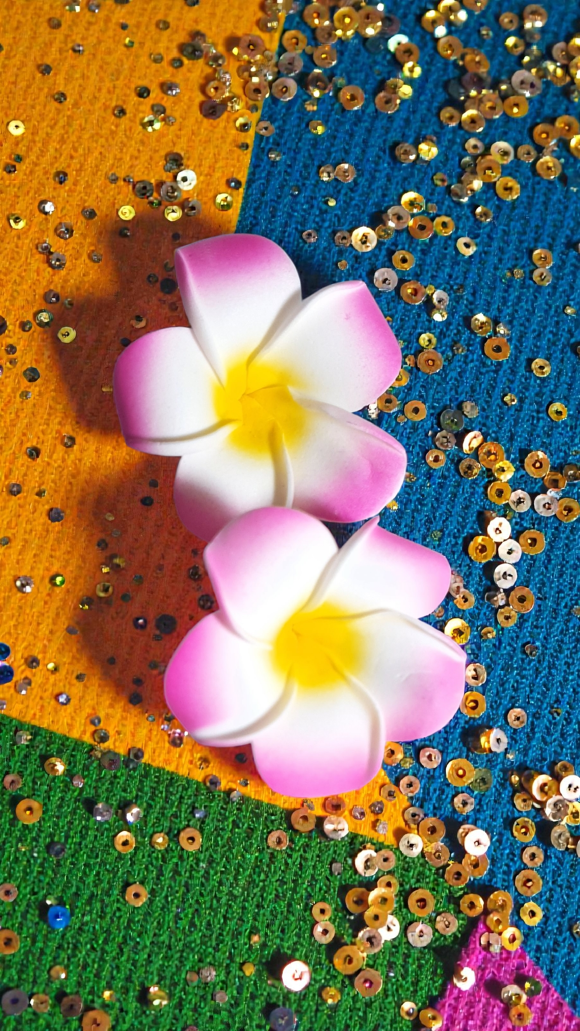 2 x Pink Cute Frangipani Hair Clips