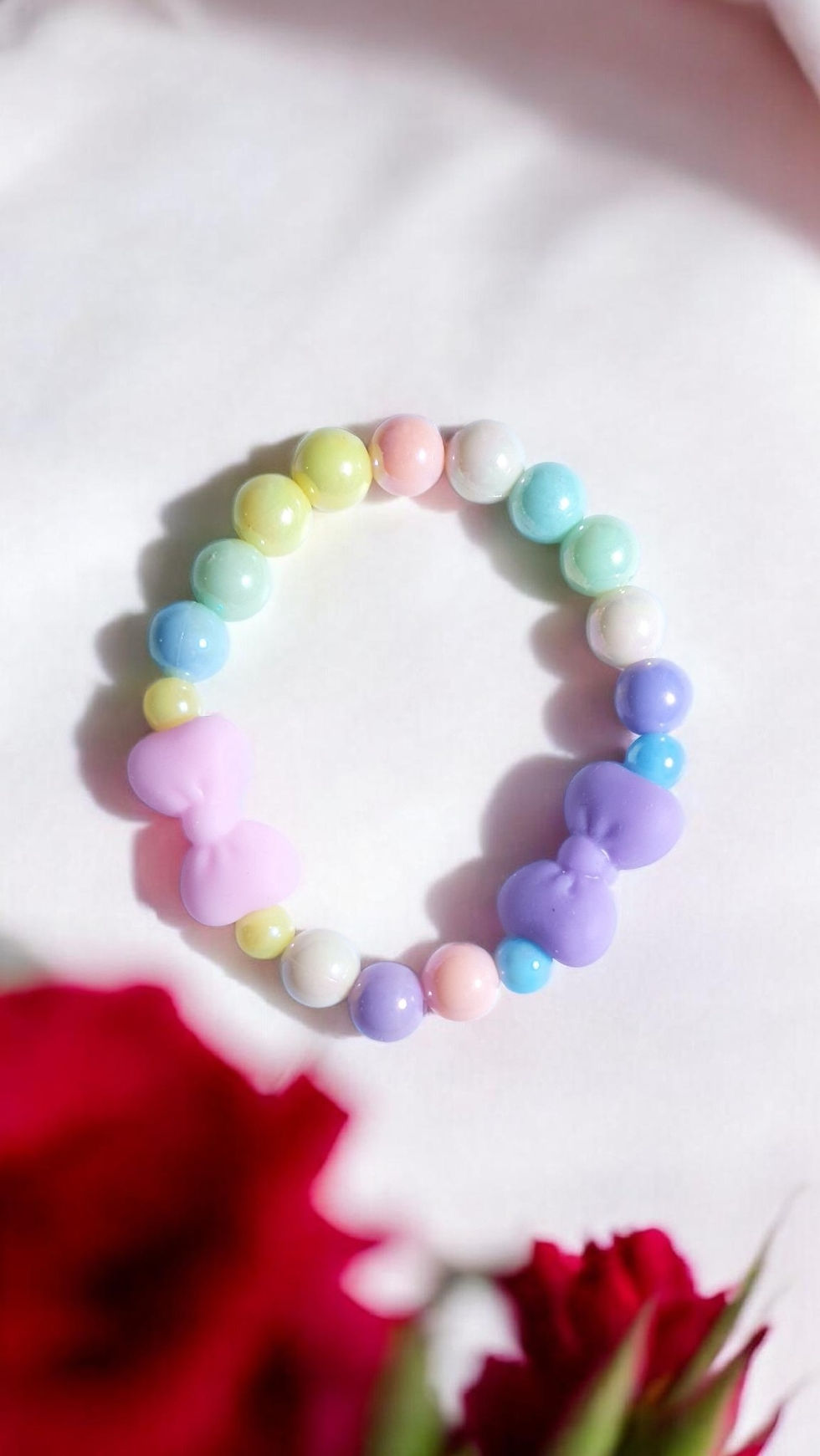 Thumbnail: Colourful Round Beads, Silicone Bows