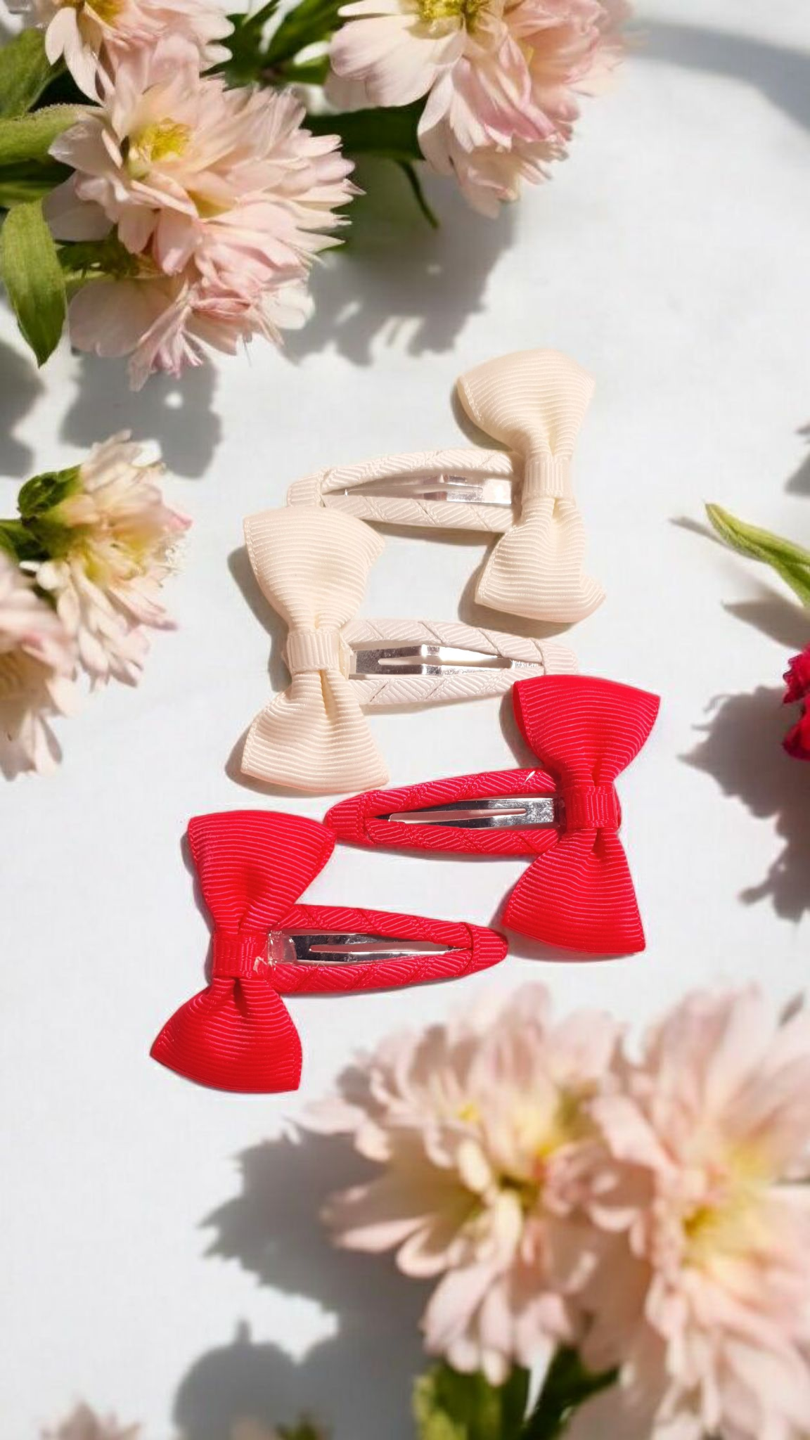 Satin Bow hair Clips with Satin Wrapped clips