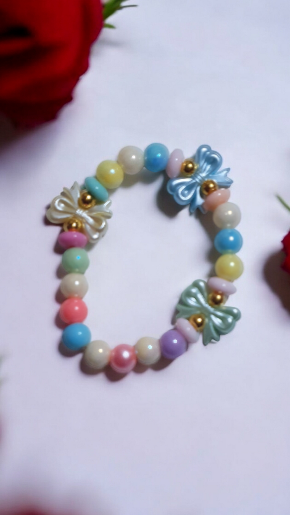 Thumbnail: Acrylic and Round Beads With Butterflies & Gold Spacers