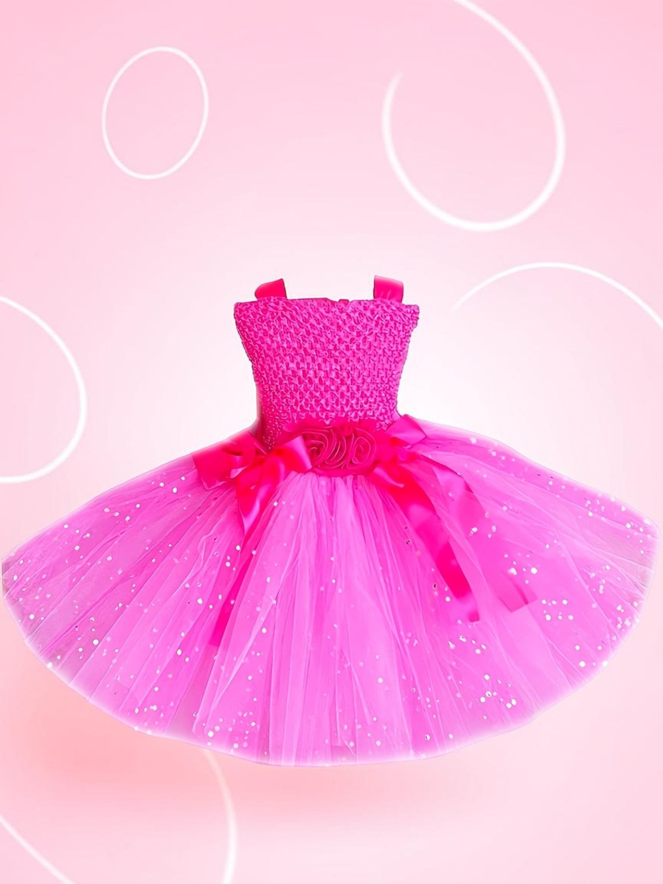 Cute Pink Embroidery Flower Dress