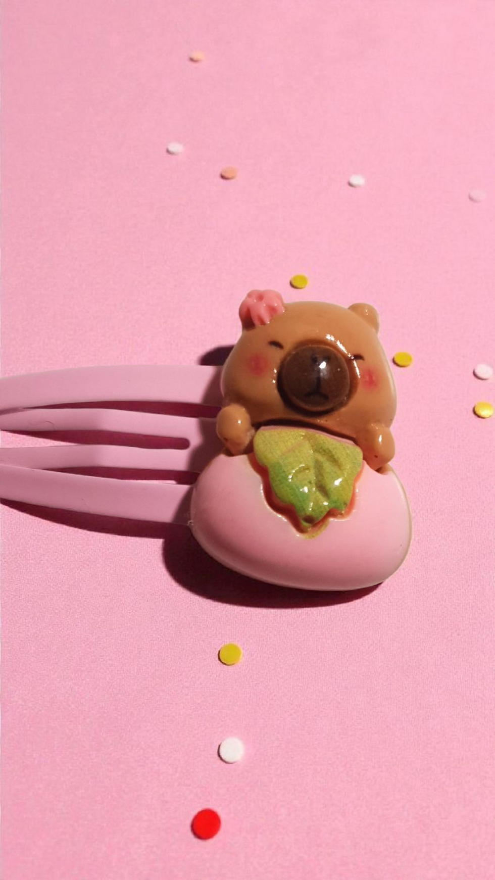 Thumbnail: Resin Brown Bear Hair Clips 2 pairs
