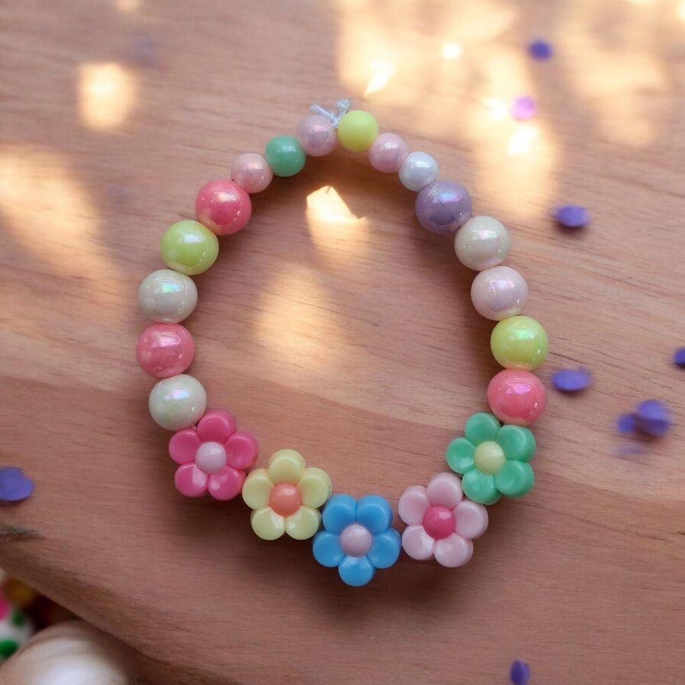 Thumbnail: Kids Pastel Rainbow Unicorn Necklace & Bracelet Set