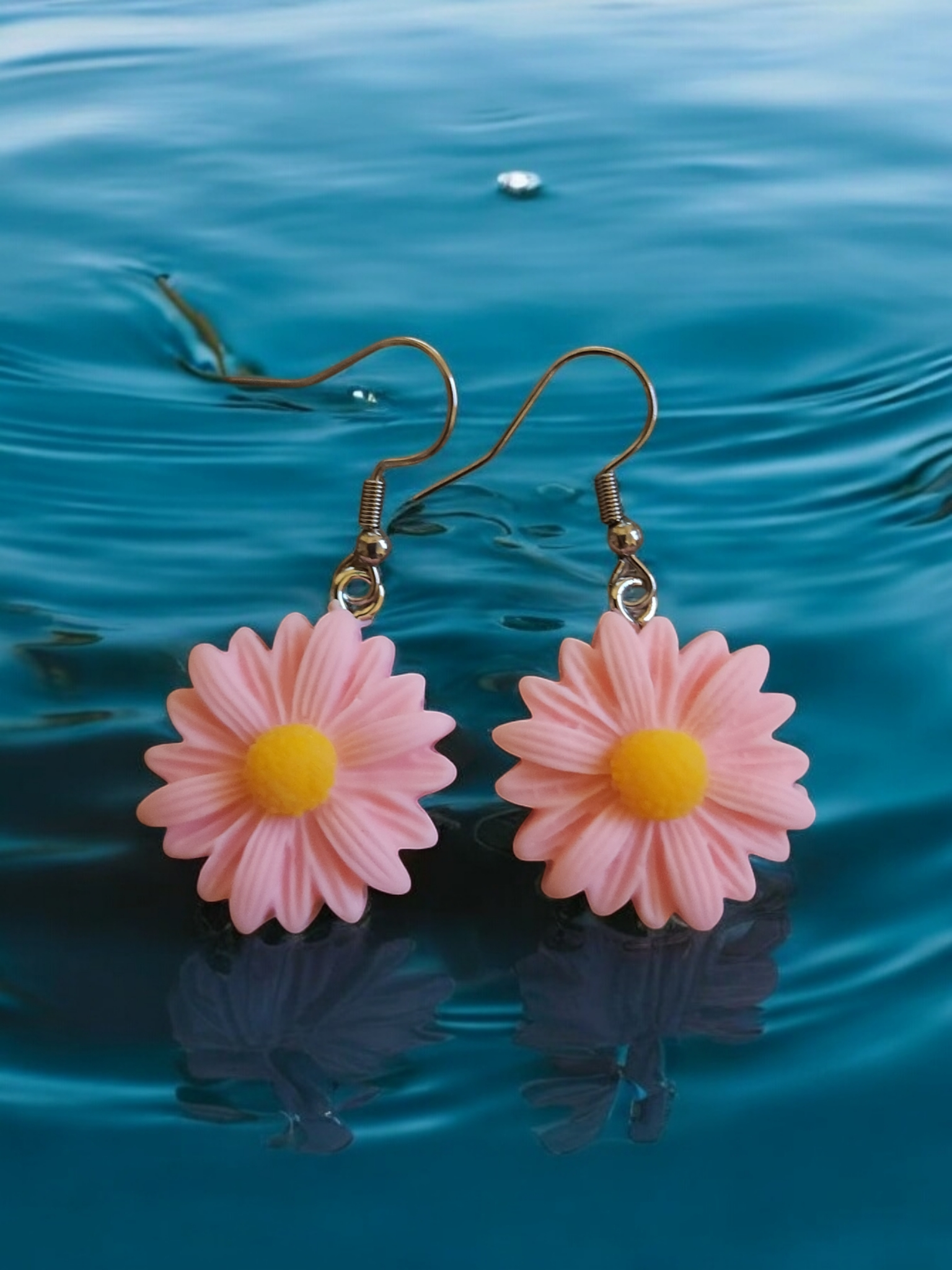 Kids Earrings Pink Sunflowers