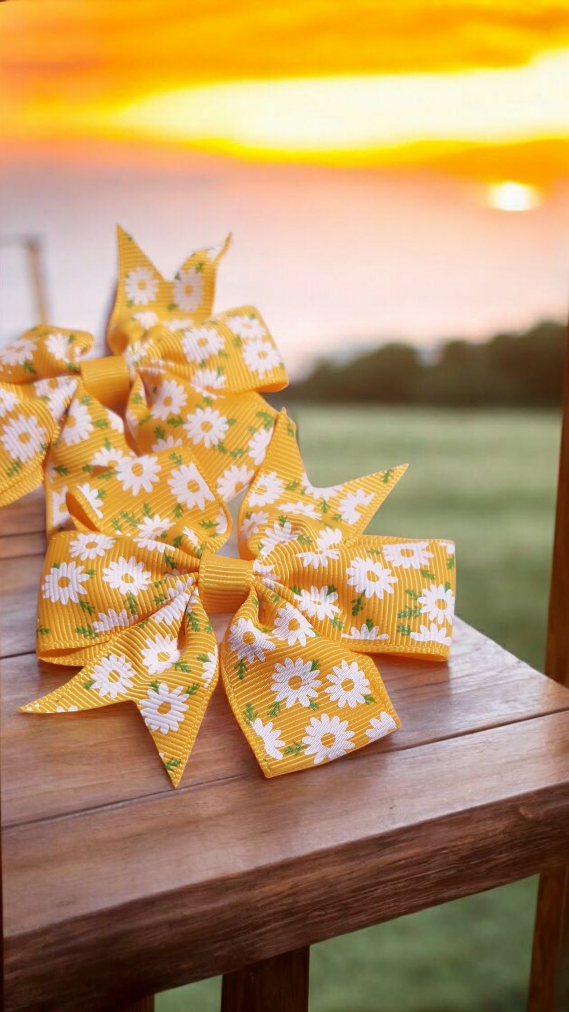 Yellow Flower's Bow Hair Clip
