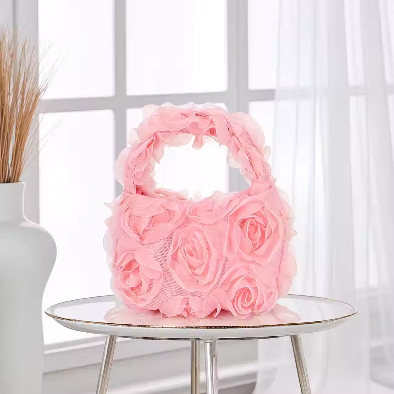 Soft Blush Pink Flower Bag
