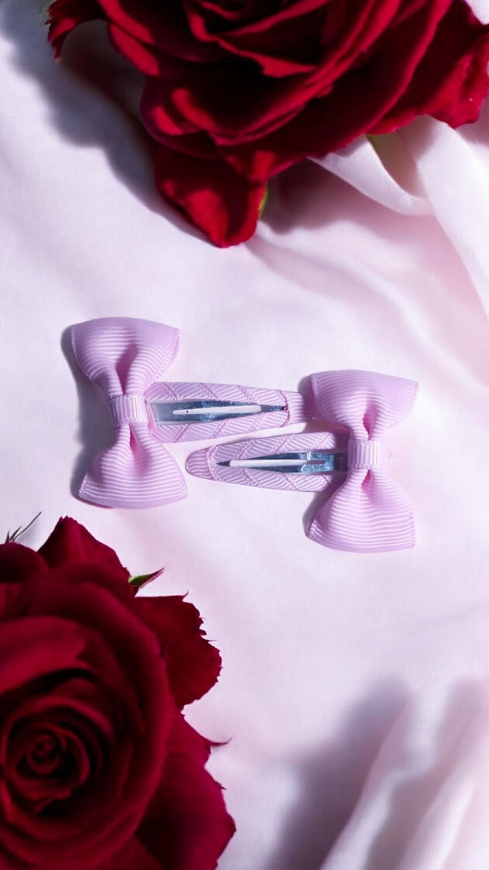 Thumbnail: Satin Bow Hair Clips 2 Pairs
