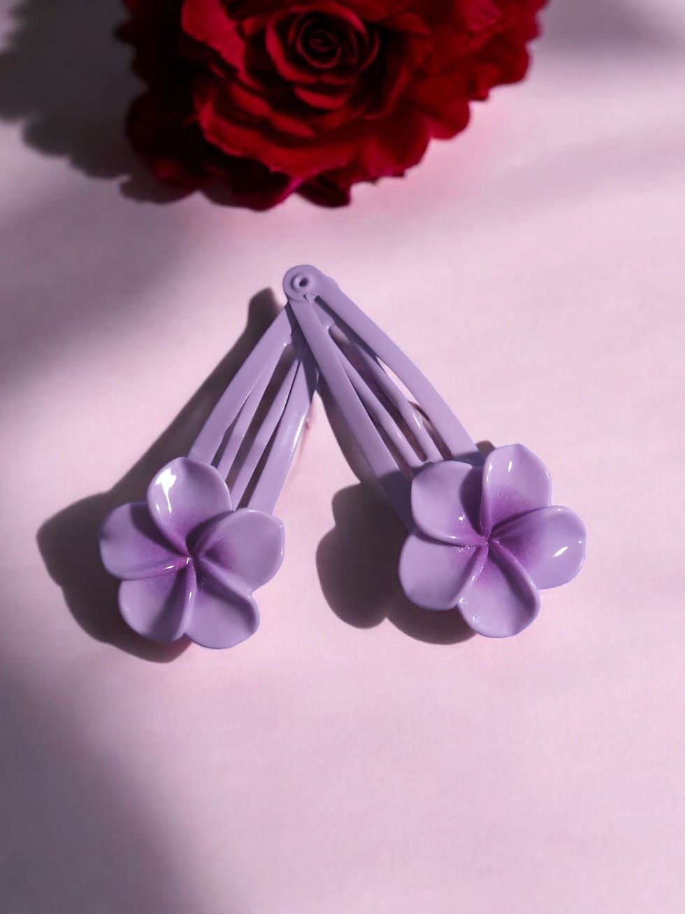 Thumbnail: Resin Purple & Yellow Flower Hair Clips 2 pairs