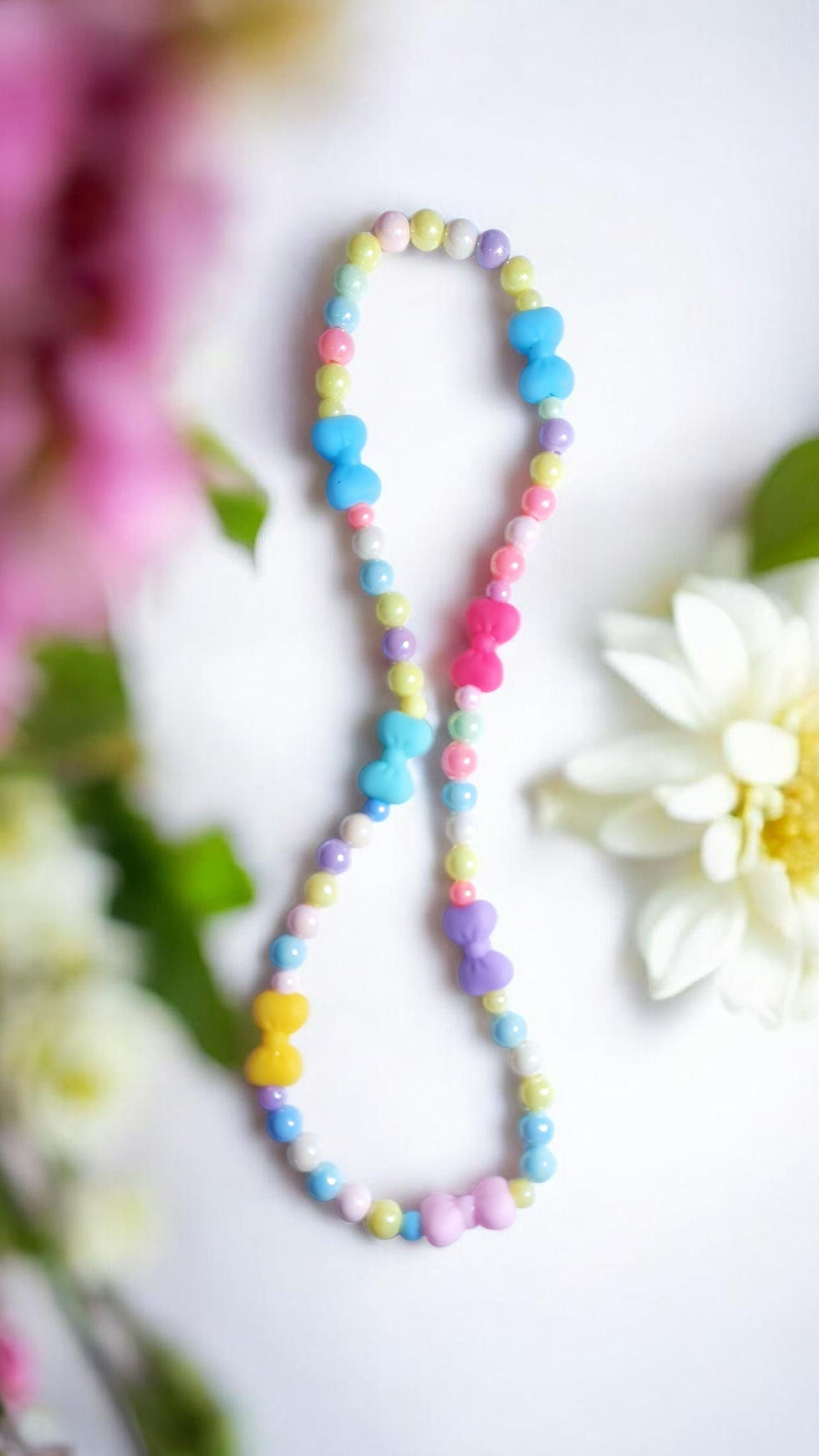 Thumbnail: Colourful Round Beads, Silicone Bows