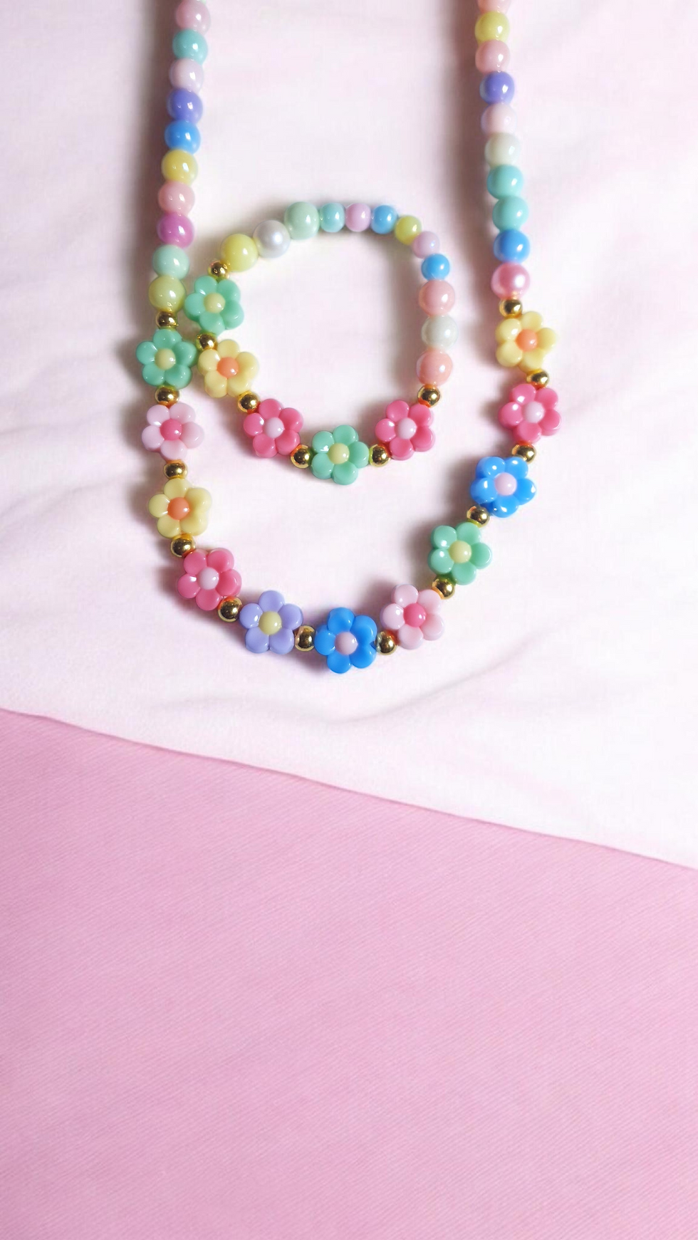 Thumbnail: Children’s Multi Colour small Beads with Flower Beads