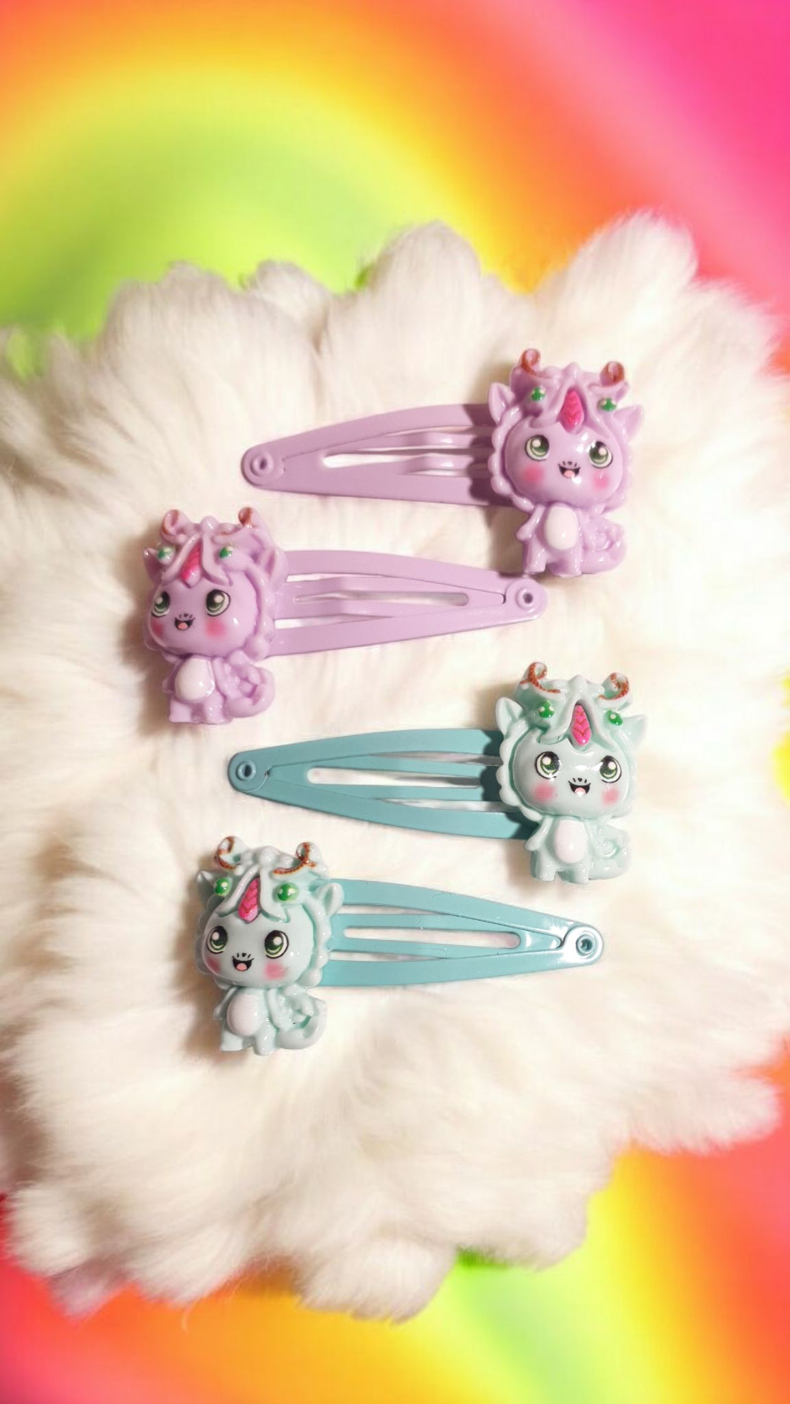 Resin Dinosaur Cartoon Resin Hair Clips 2 pairs