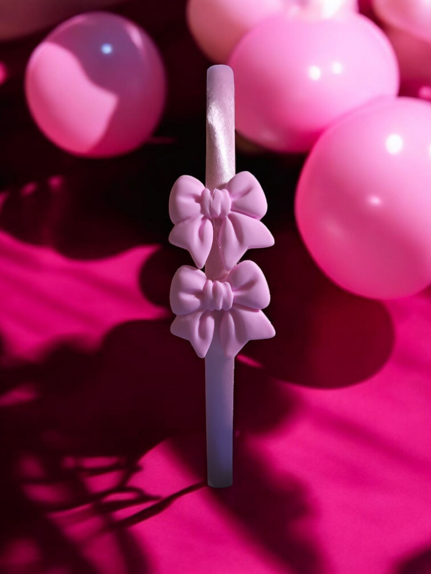 Pixie Pop Head Band Larger Resin Bow Pink