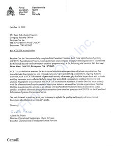 Accreditation Letter Frontier One Brampton