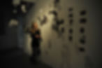 Sarah with 'Mapping memories' installation