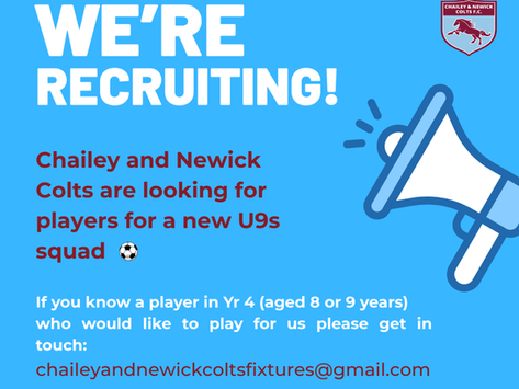 We're looking for U9s players!