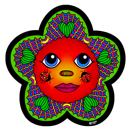 flower face sticker Vero's Visuals