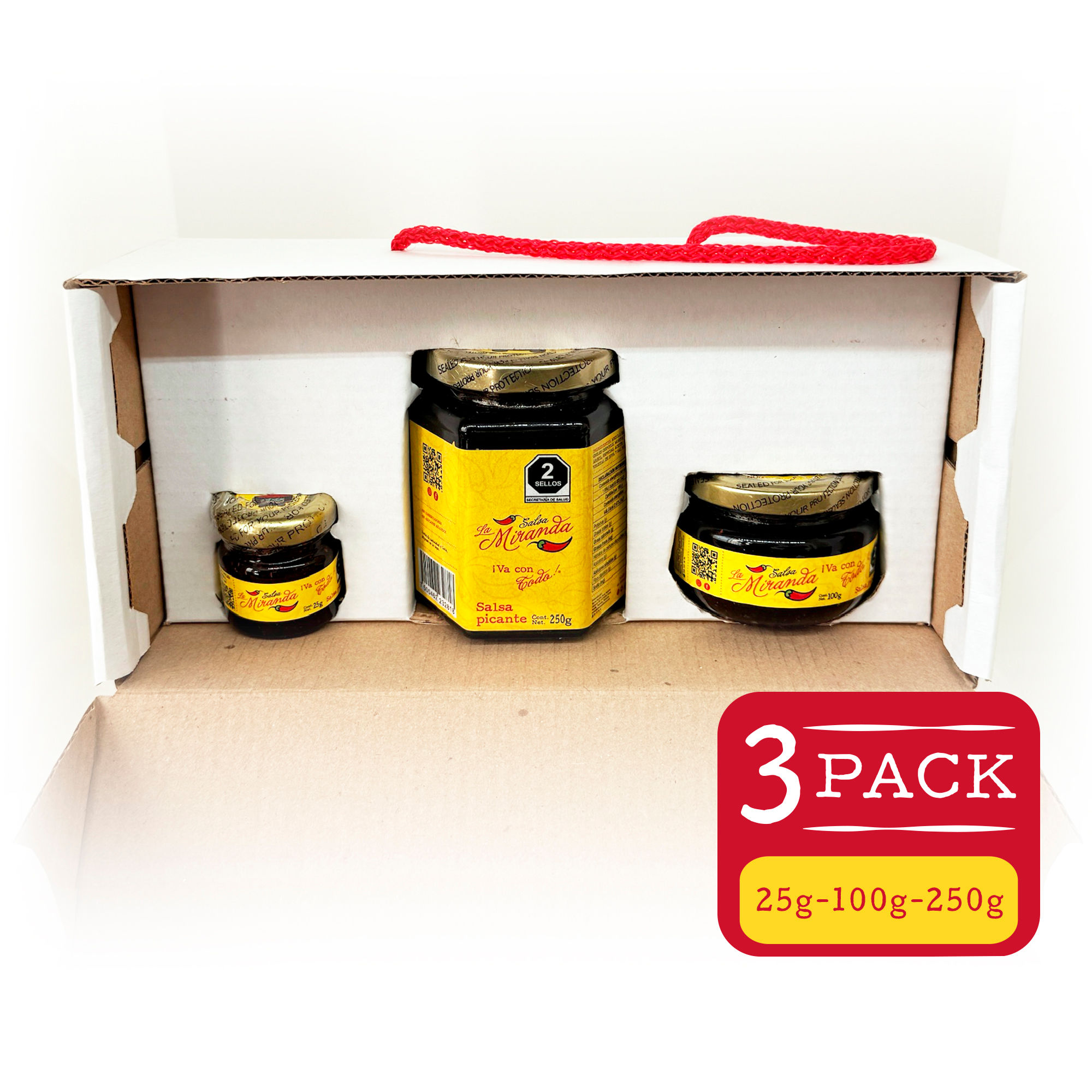 3 Pack La Salsa Miranda 25g, 100g y 250g