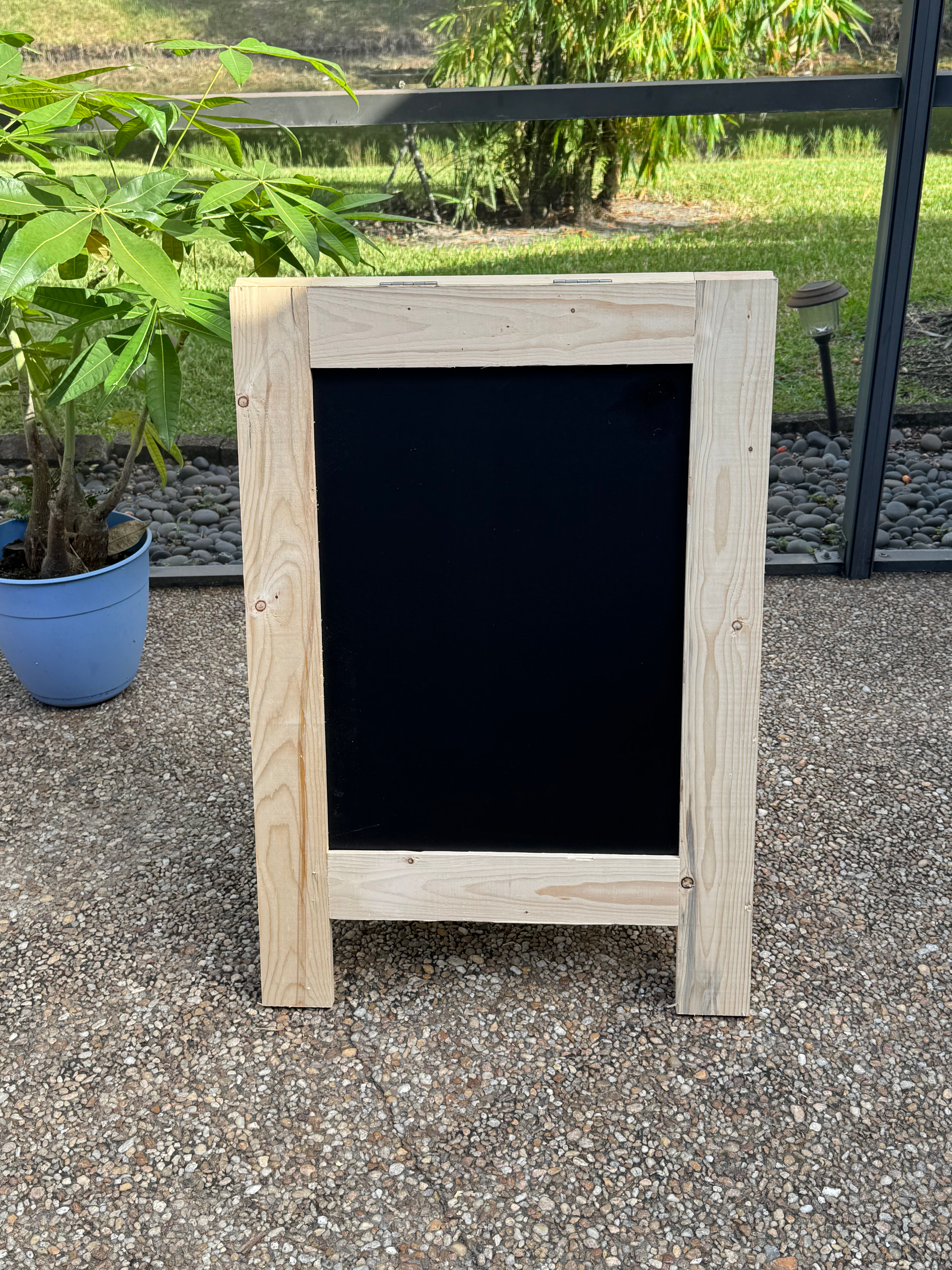 a frame chalkboard display
