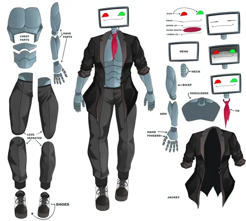 Robot Vtuber model commission for gaming streamer on youtube