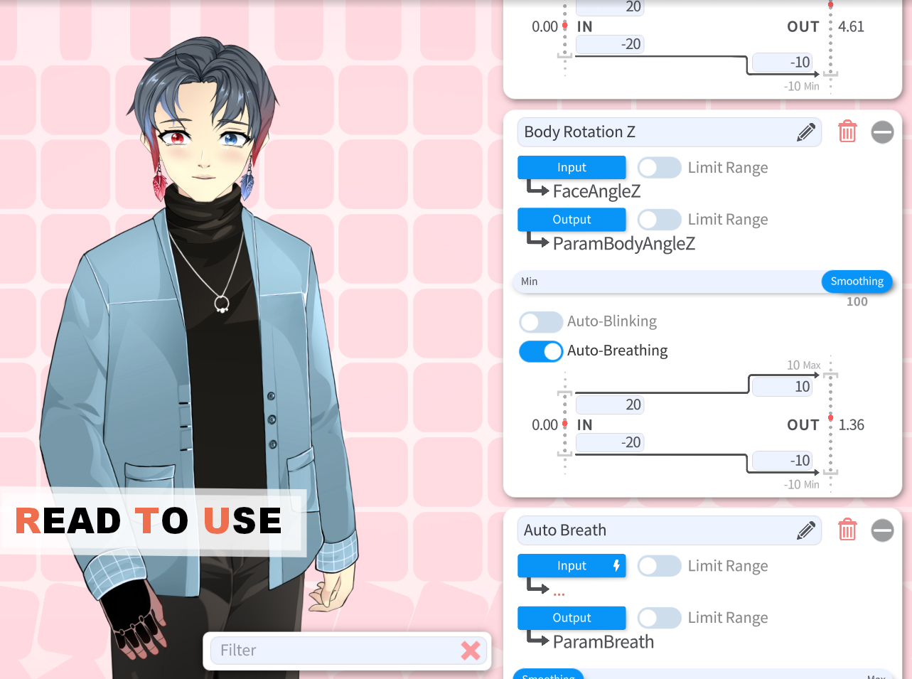 Finish Model testing in Vtube studio app.