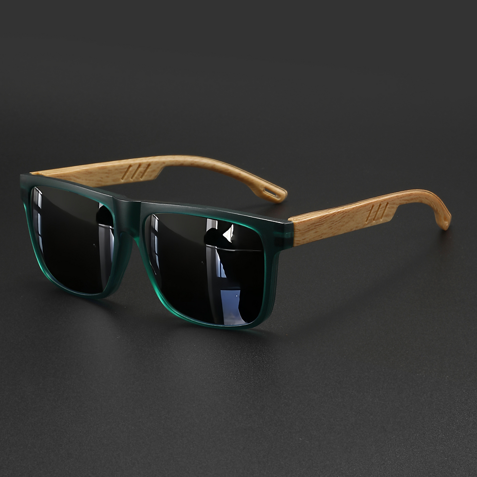 Thumbnail: New Fashion Square Sunglasses - Wood Grain Spring Hinge, UV400 Unisex for Drivin