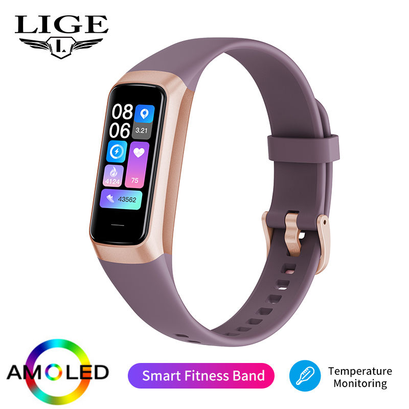 Thumbnail: LIGE Amoled Smart Watch Smartwatch Band Women Heart Rate Blood Waterproof Connec
