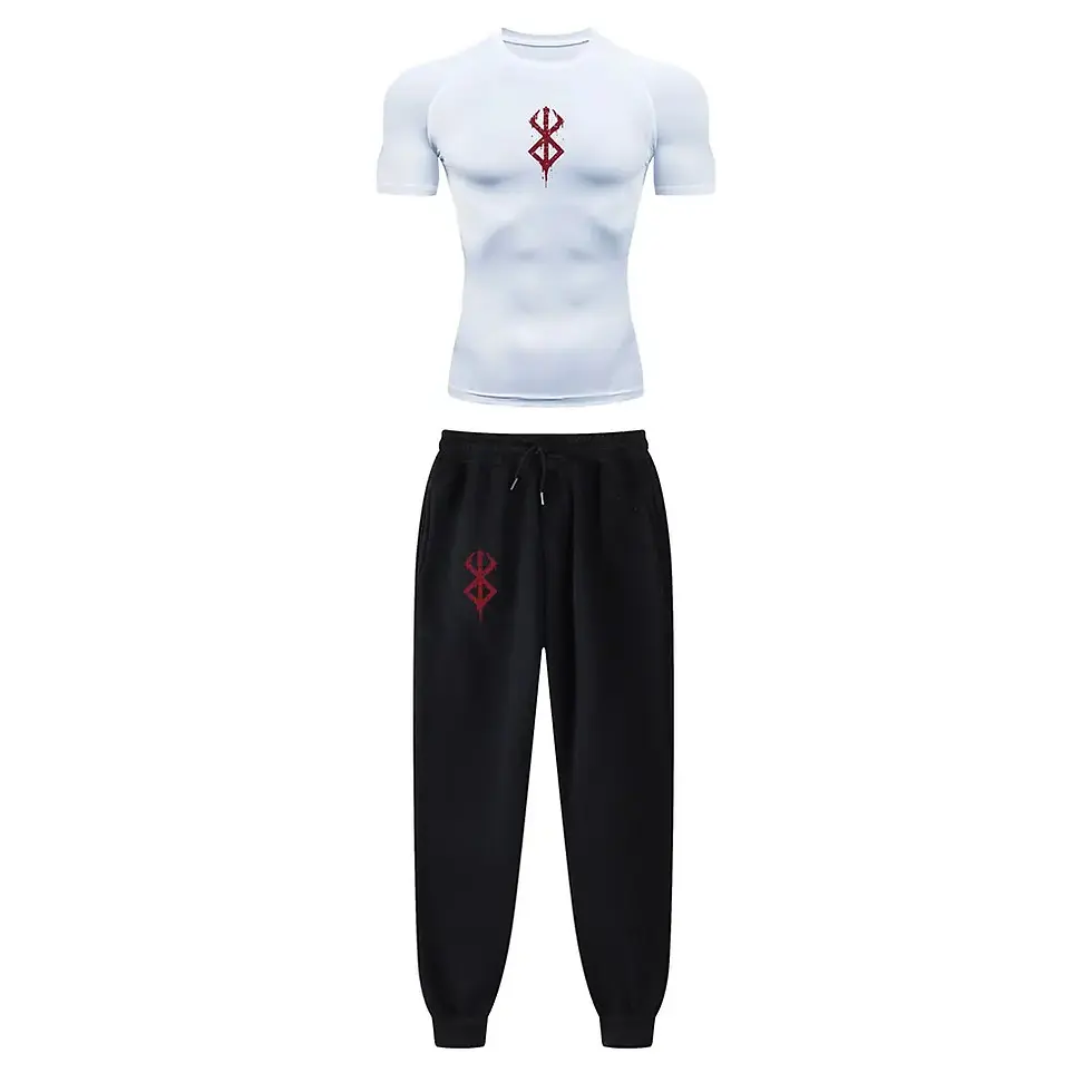 Thumbnail: Anime Compression Set Berserk Guts Print Performance GYM Set Men's Athletic Work