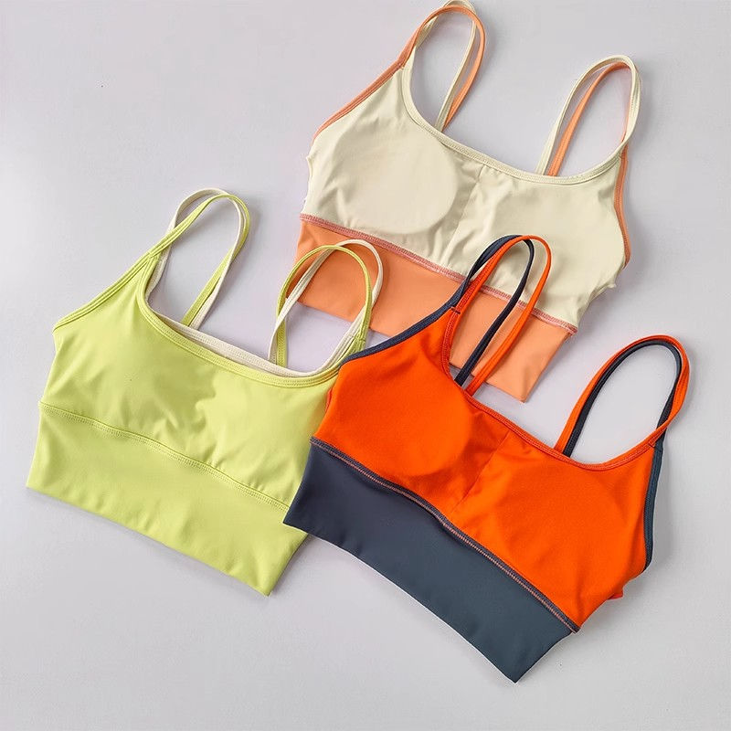 Thumbnail: Women Breathable Sports Bra Shockproof Fitness Tops Push Up Gym Crop Top Brassie