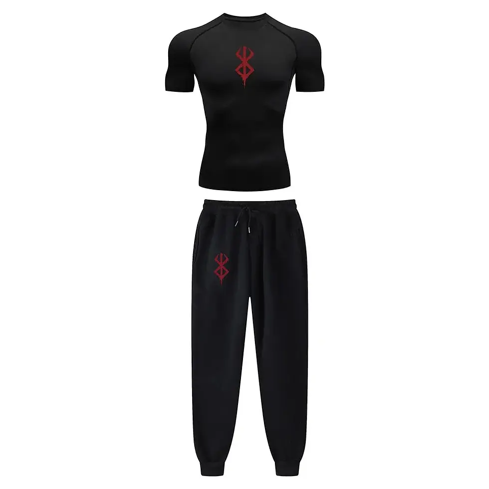 Thumbnail: Anime Compression Set Berserk Guts Print Performance GYM Set Men's Athletic Work