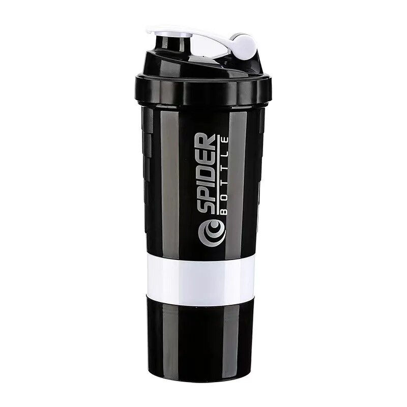 Thumbnail: 3 Layers Shaker Protein Bottle Powder Shake Cup Water Bottle Plastic Mixing Cup 