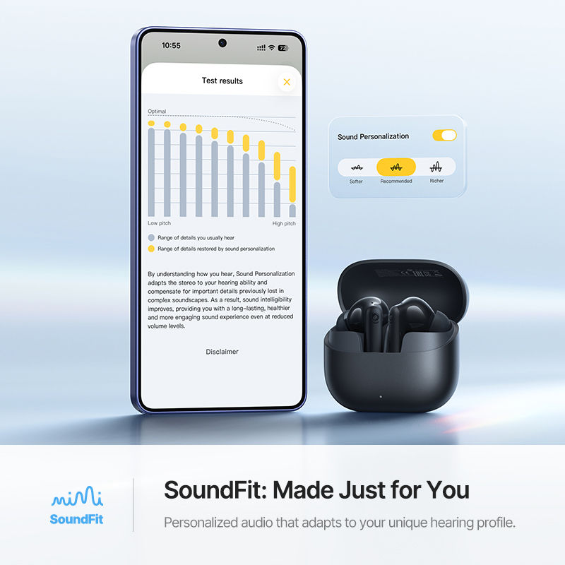 Thumbnail: Baseus Bass EP10 Ultra Wireless Earphones -55dB Noise Reduction 65Hrs Long Playt