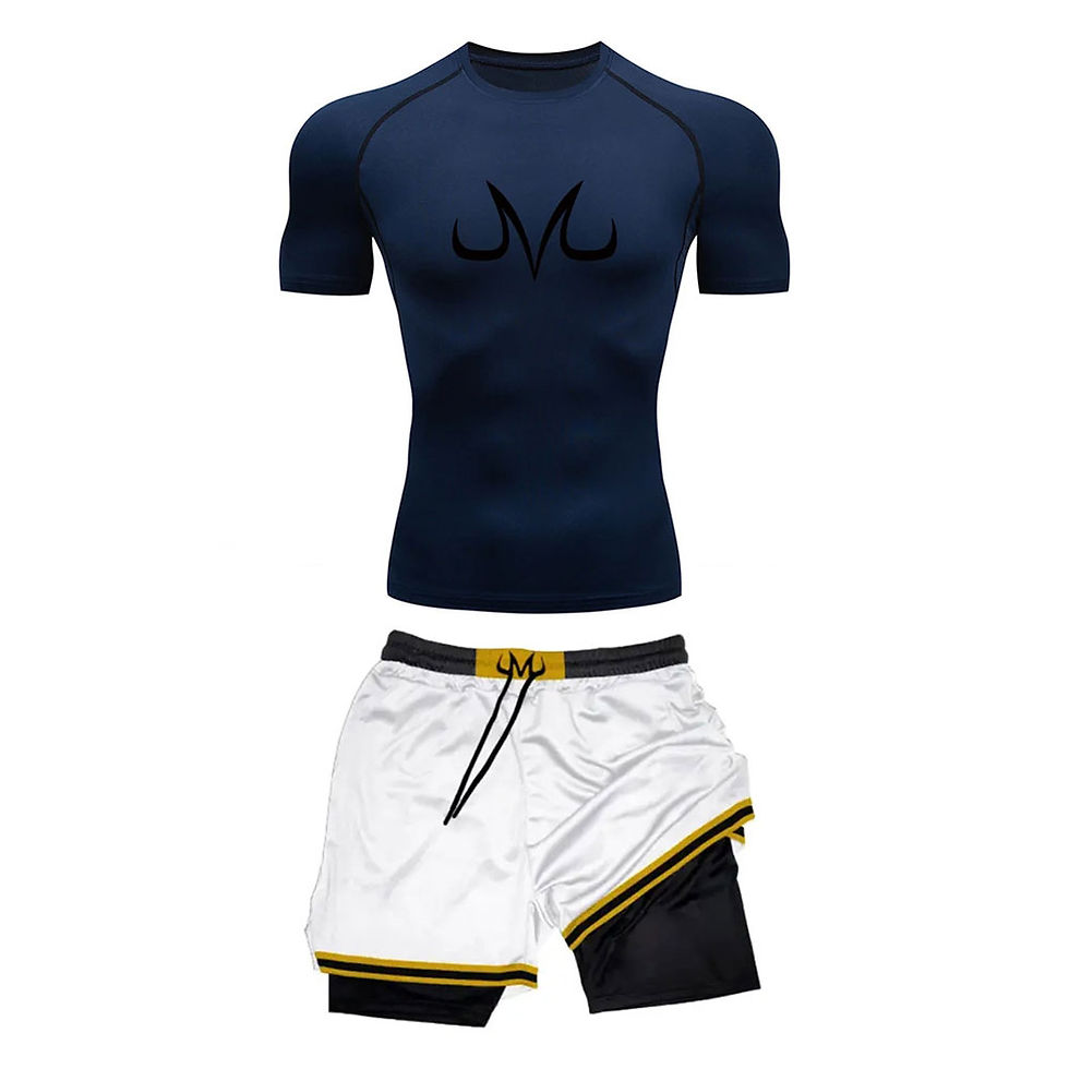 Thumbnail: Men's Running Tracksuit Anime Print Training Fitness Sportswear Set Compression 
