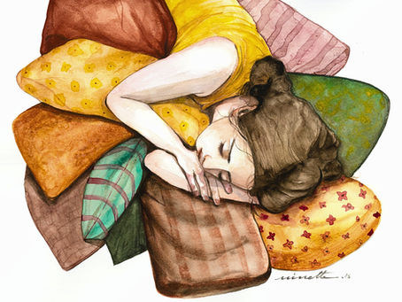 Une dormeuse, aquarelle de ninette