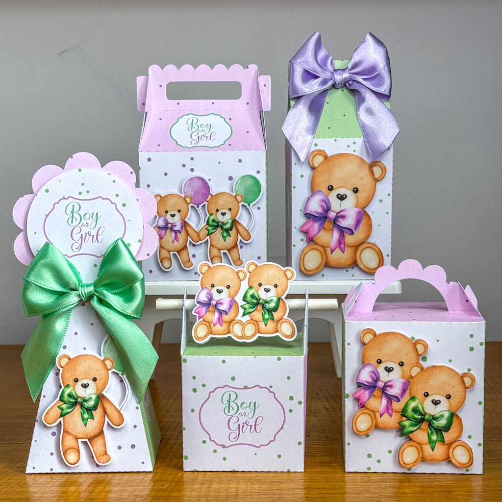 Chá Revelação Verde e Lilás - Arquivo de corte - Arte digital STUDIO, PDF E JPG