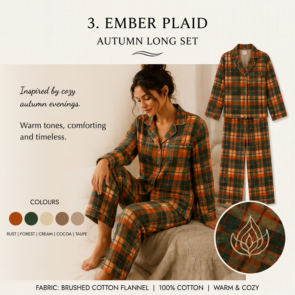 Ember Plaid Long Pyjama Set