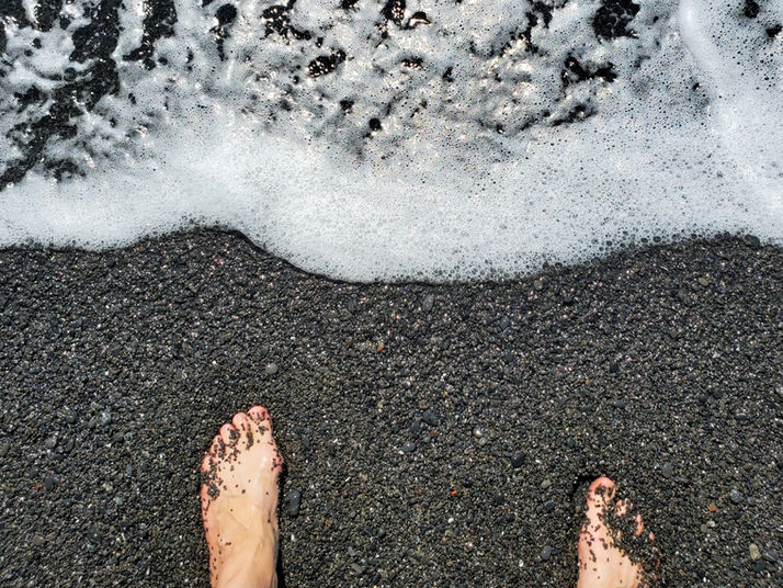bare feet seaside