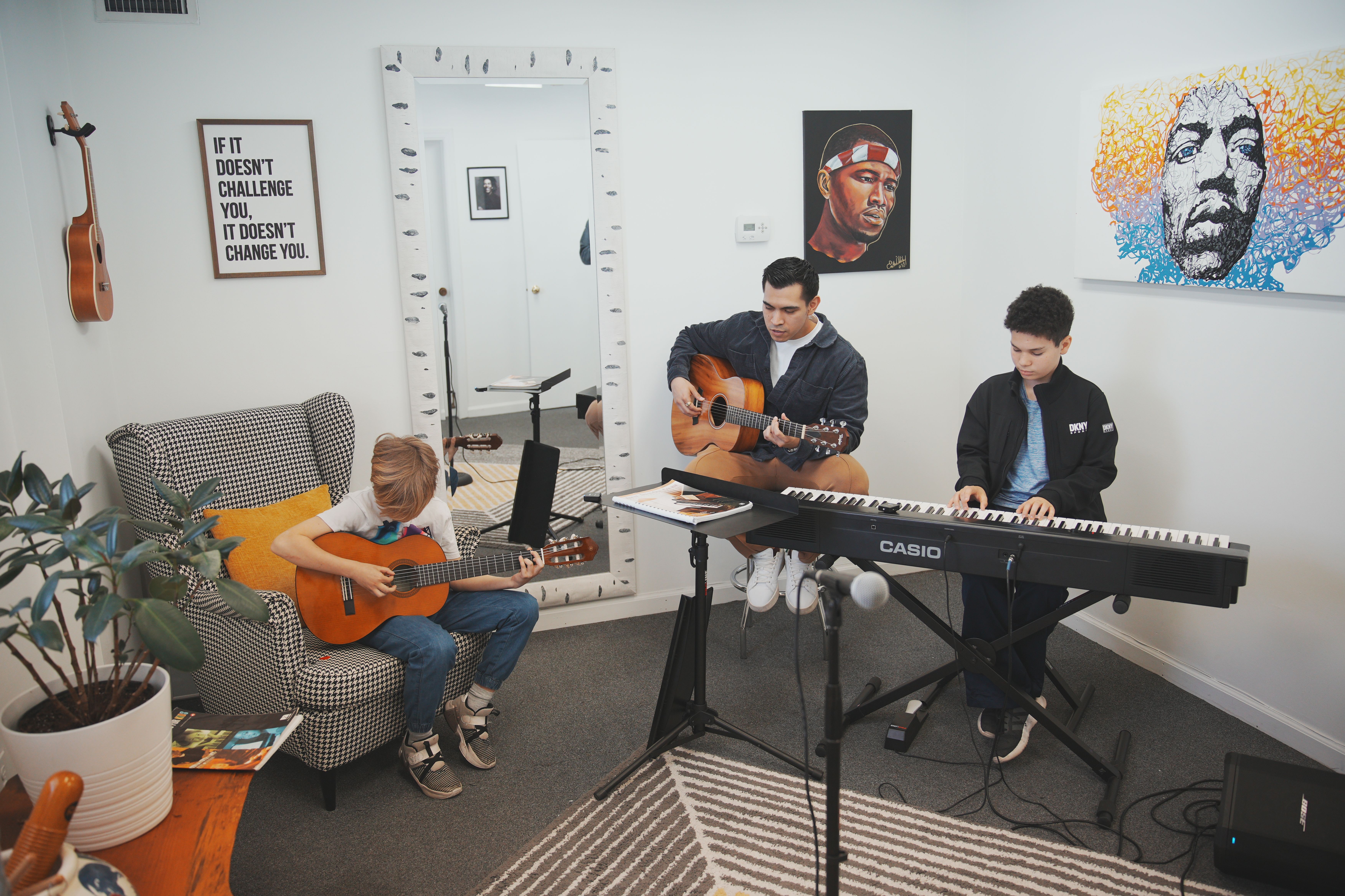Recording studio interior for In the Groove Creative Space