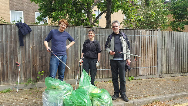Volunteers helping with litter picking