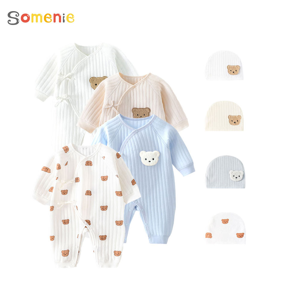 Somenie Boys Girls Bodysuit Newborn Winter Onesie Clothes Cotton Toddler Home We