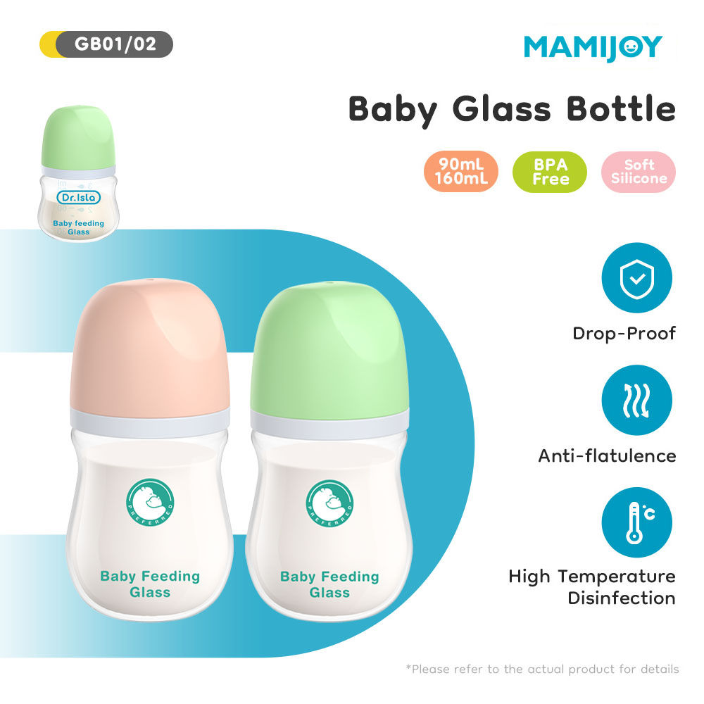 1PCS Newborn Feeding Bottles 90ML/160ML Baby Bottle Glass Bottles Anti-flatulenc