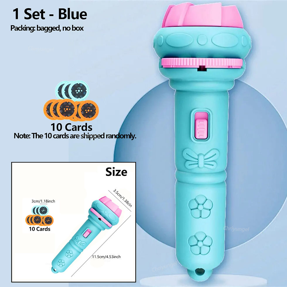 Thumbnail: Projector Flashlight for Kids 10 Cards 80 Patterns Bedtime Toys Cartoon Light Ed