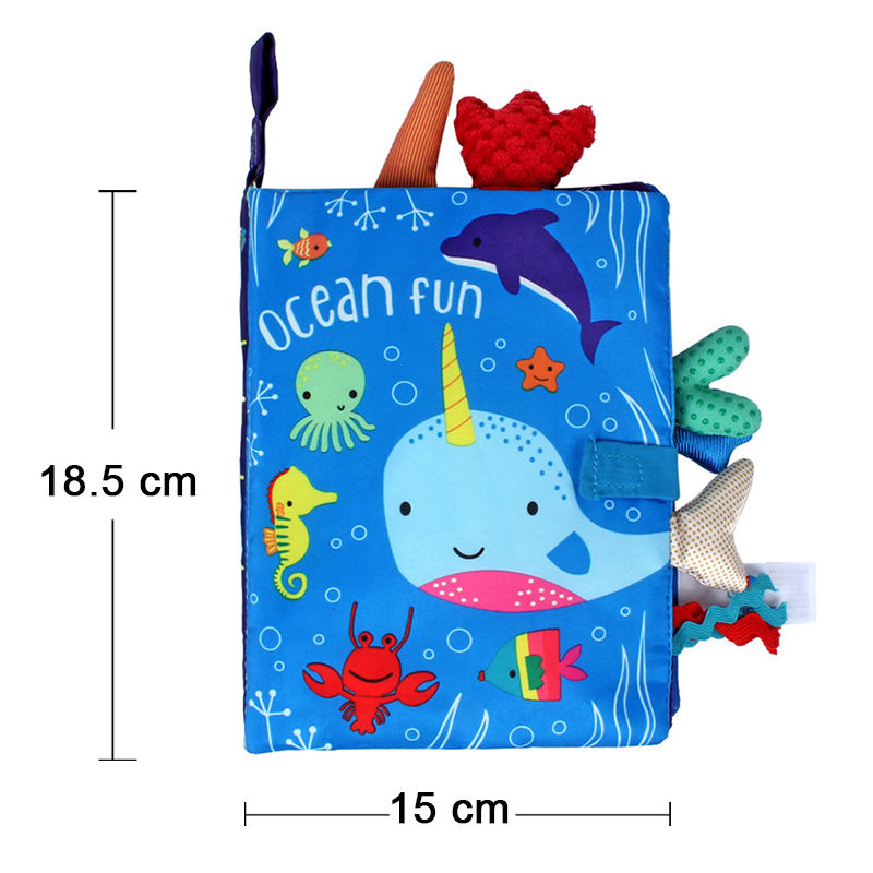 Thumbnail: Soft Baby Books 3D Touch Feel High Contrast Cloth Book Sensory Early Learning St