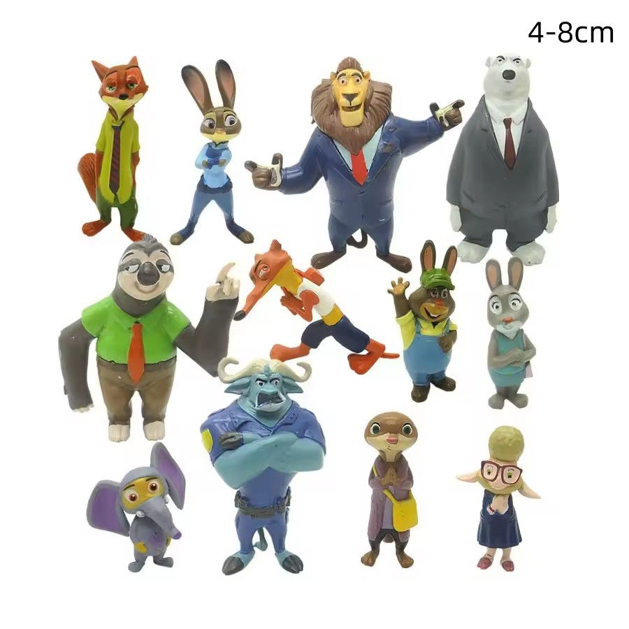 Thumbnail: New 12pcs/set Zootopia Animals Action Figure Toys Rabbit Judy Hopps Fox Nick Wil
